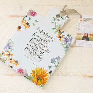 "Whatever Is True" Ceramic Trivet (Philippians 4:8)